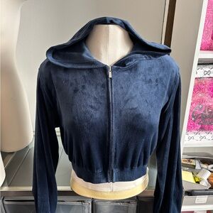 Divided Deep Blue Velour Hoodie